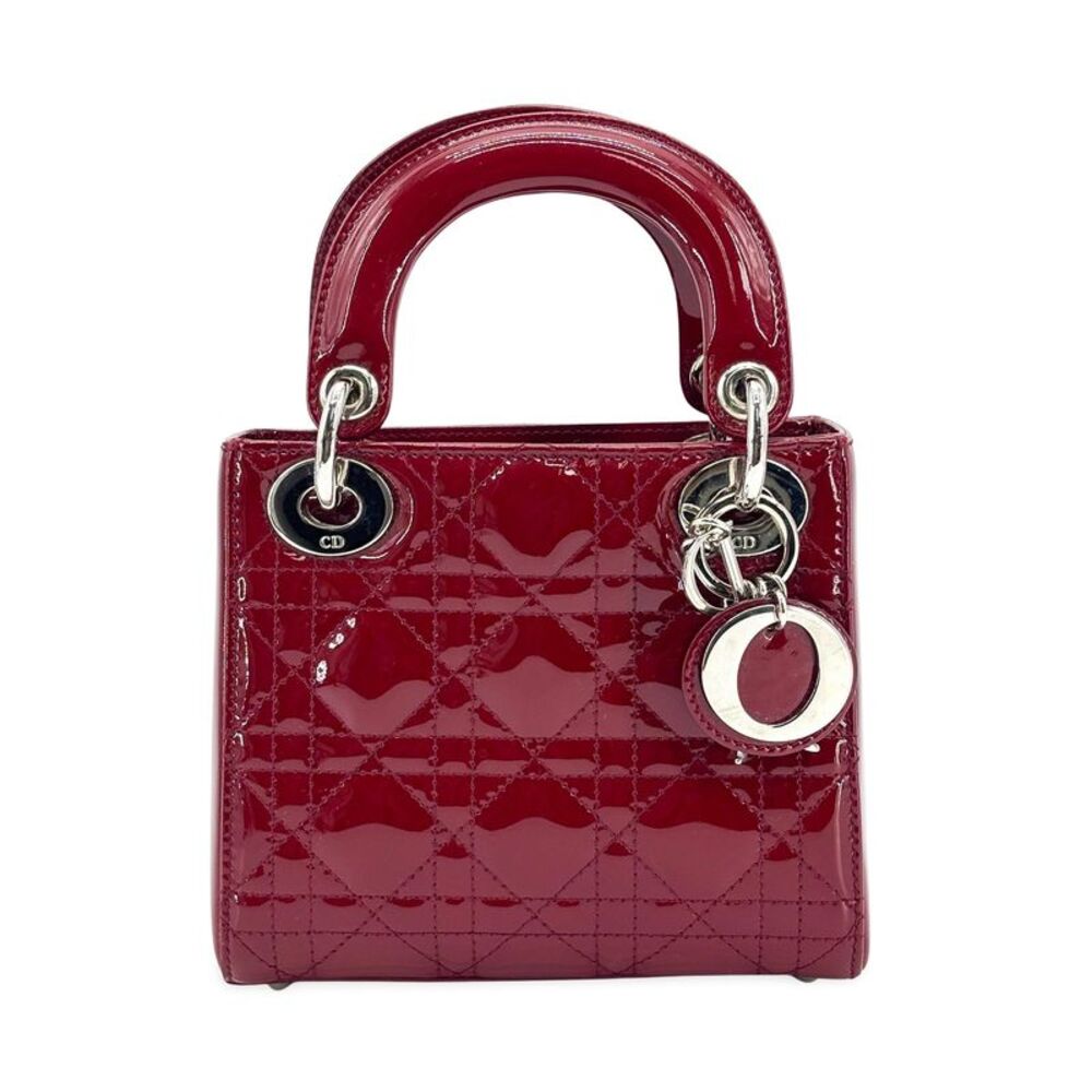 Christian Dior Lady Dior Red Patent_Leather Handbag